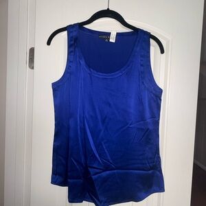 ANTONIO MELANI Blue Silk Royal Blue Shell Top